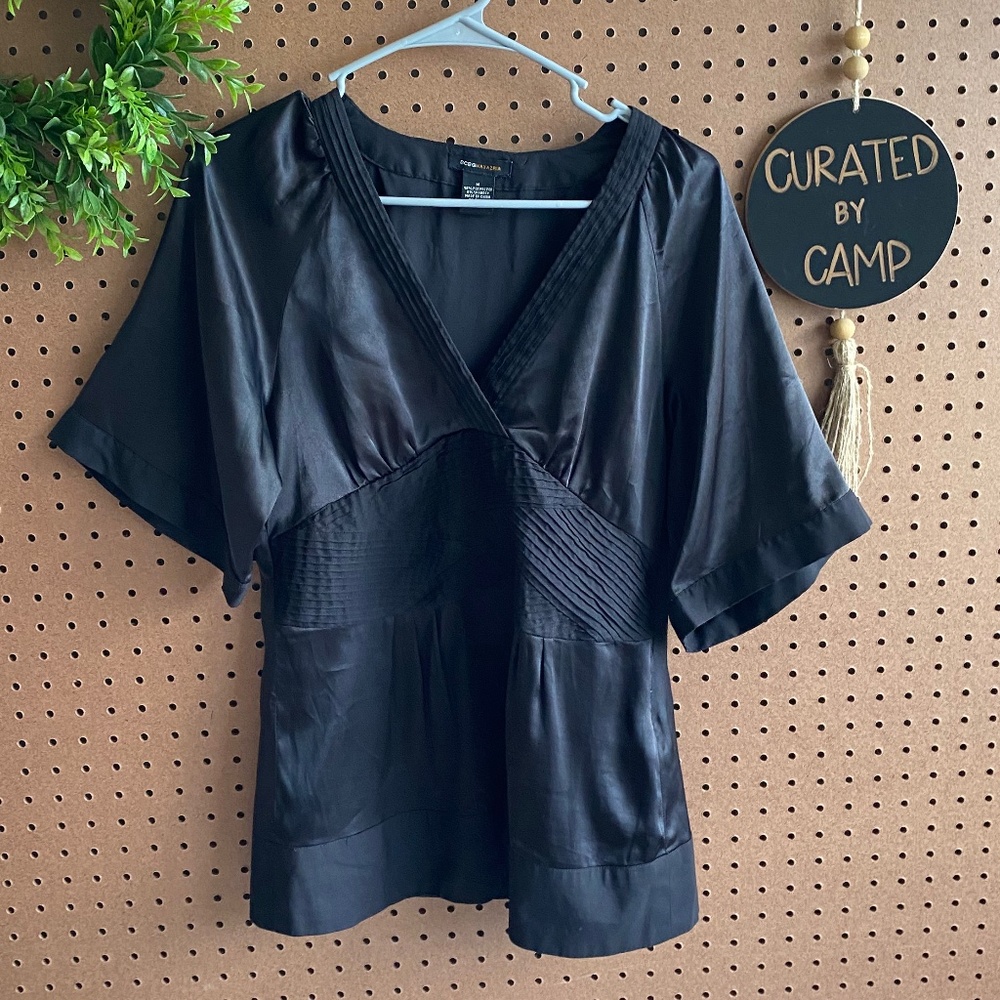 BCBGMaxAzria Silky Kimono Style Wrap Top